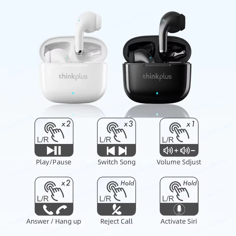 Fone de Ouvido Bluetooth Lenovo LP40 Pro TWS 5.3 – Sem Fio, com Microfone e 24h de Bateria