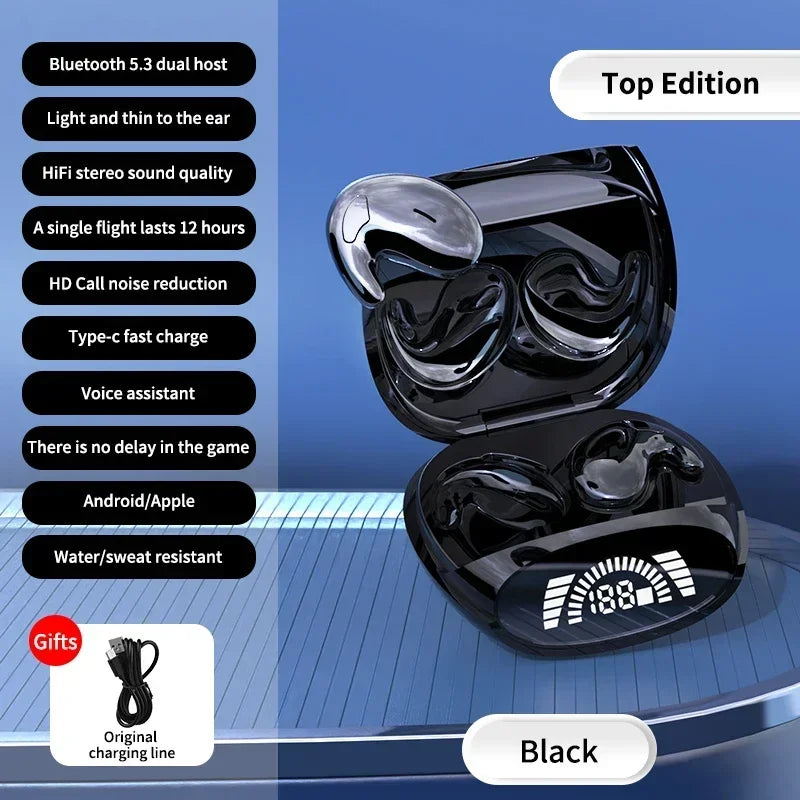 Headset Estéreo Invisível para Dormir – Fones Sem Fio IPX5 com Microfone - Orix