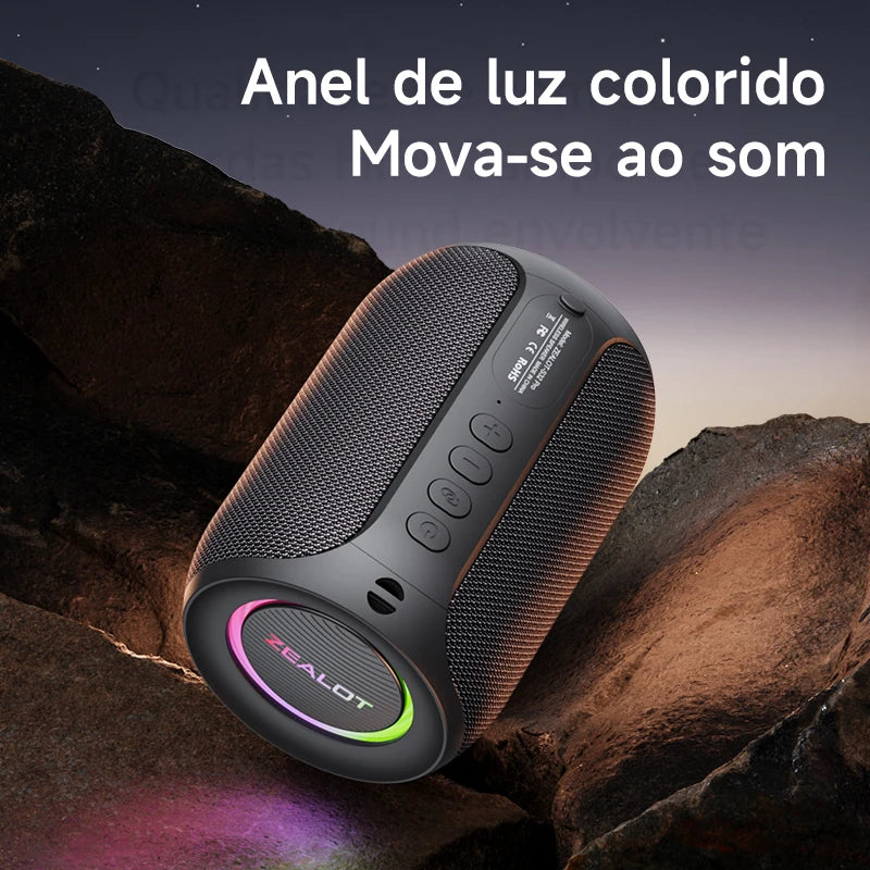 Caixa de Som Bluetooth 5.3 ZEALOT S32PRO Portátil à Prova d'Água
