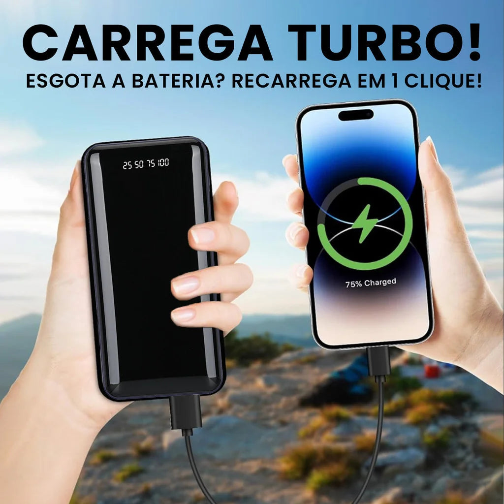 Power Bank 20000mAh com Lanterna LED e Display Digital
