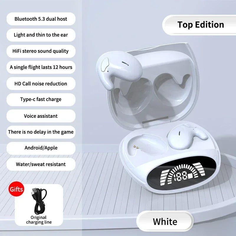 Headset Estéreo Invisível para Dormir – Fones Sem Fio IPX5 com Microfone - Orix