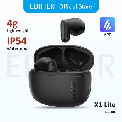 Edifier X1 Lite Fone de Ouvido Bluetooth 5.4 TWS com 28h de Bateria e IP54