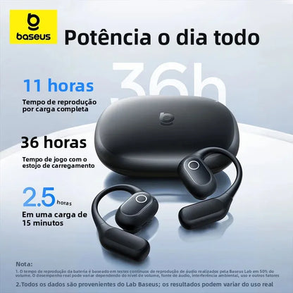 Baseus Eli 2i Fit Open-Ear Earphones True Wireless Bluetooth 6.0 Ear Hooks Headphones IPX5 Waterproof Sports Earbuds Bass Boost