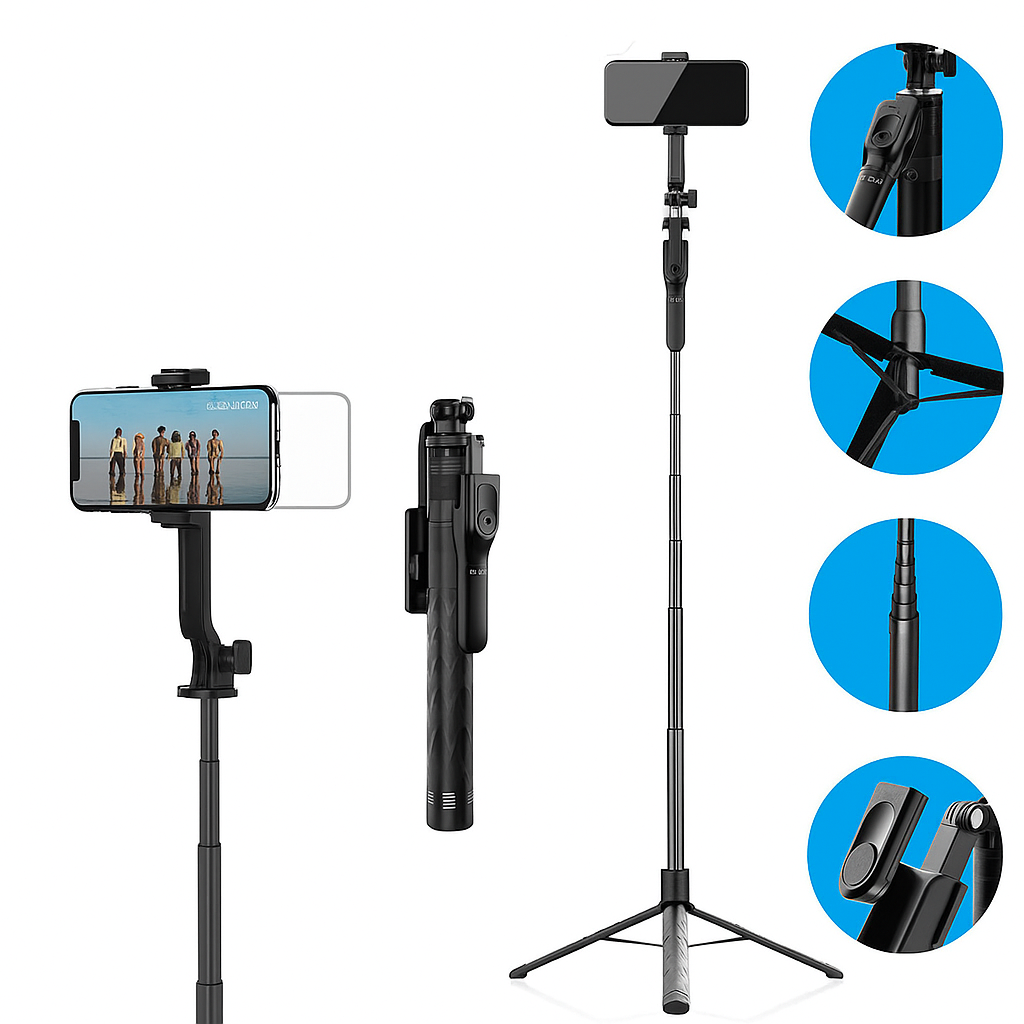 Folding Tripod with Integrated LED Light